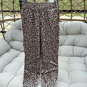 Dynamite leopard print satin joggers size small. NWT